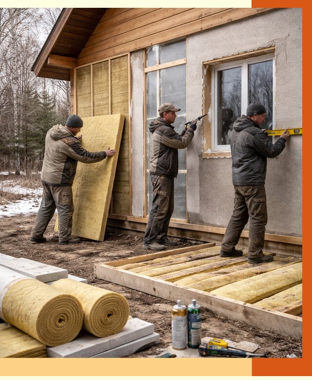Утепление дачного дома в Новороссийске от 4849 руб/м2 — недорого | ТепломастерНвр