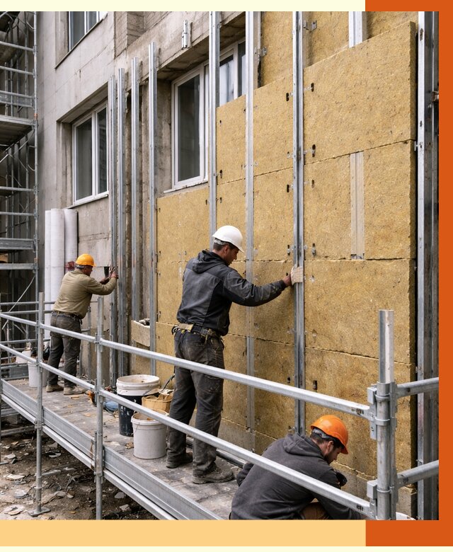 Утепление вентилируемого фасада в Новороссийске от 5716 руб/м2 — монтаж и утепление вентфасад | ТепломастерНвр